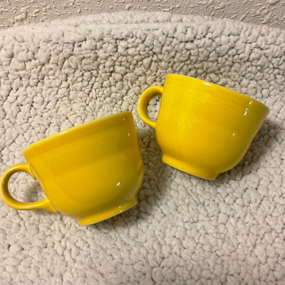 Fiesta Ware tea cups sunflower yellow 2